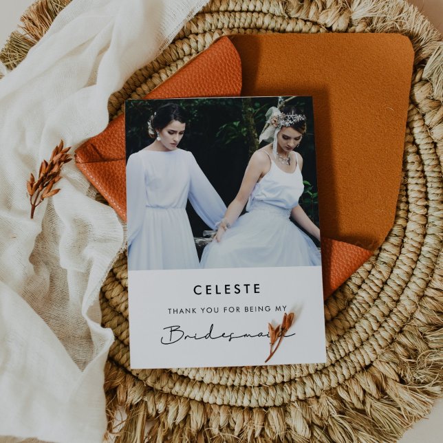 Carte de remerciements Bridesmaid (Créateur téléchargé)