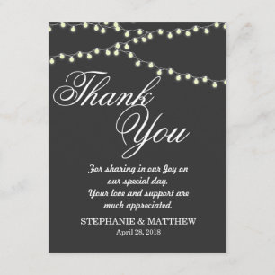 Carte De Remerciements Brins élégants des lumières