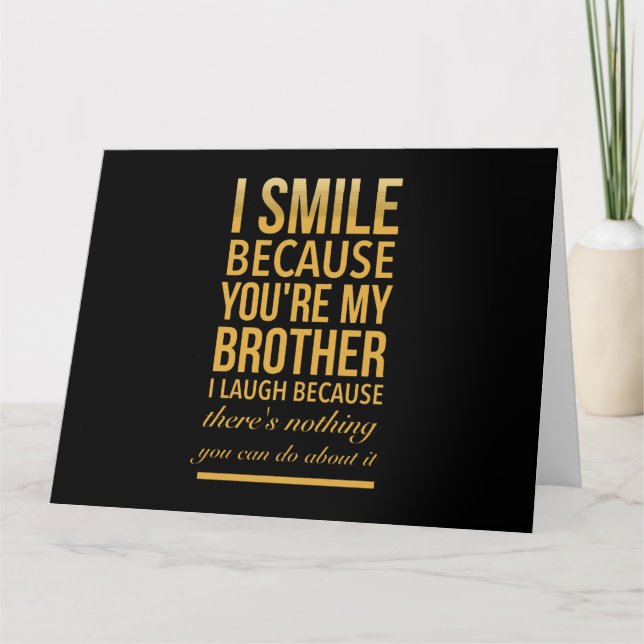 Carte De Remerciements Bro de sourire Drôle cadeaux d'anniversaire pour l (Devant)