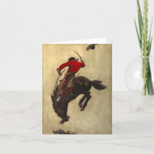 Carte De Remerciements Bronco par Newell Convers Wyeth