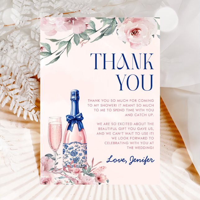 Carte De Remerciements Brunch au champagne et douche de mariée pétillante (Créateur téléchargé)