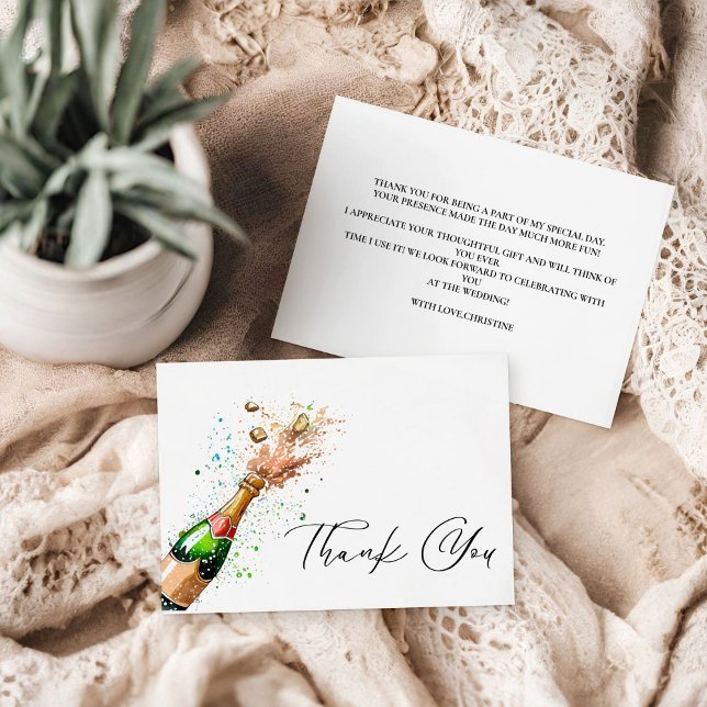 Carte De Remerciements Brunch Et Bubbly Champagne nuptiale Douche (Créateur téléchargé)