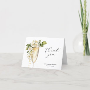 Carte De Remerciements Brunch et Bubbly Fête des mariées élégante
