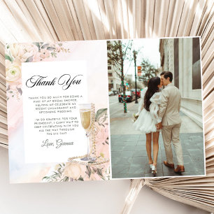 Carte De Remerciements Brunch Floral Et Fête des mariées Bubbly