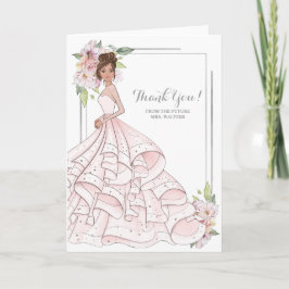 Carte De Remerciements Brunette Bride Fête des mariées Avenir Mme.