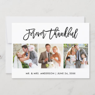 Carte De Remerciements Brush Script Forever Thankful 3 Mariage photo