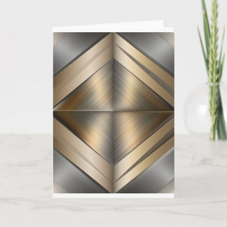Carte De Remerciements Brushed Metallic Geometric Diamond Pattern