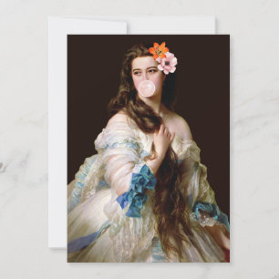 Carte De Remerciements Bubble Gum Diva avec deux fleurs