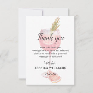 Carte De Remerciements Bubbly Brunch Elegant Fête des mariées Cocktail Ro