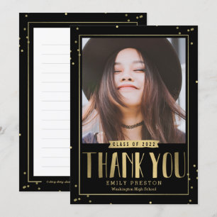 Carte De Remerciements Bubbly Chic Graduation Thank You Note Card