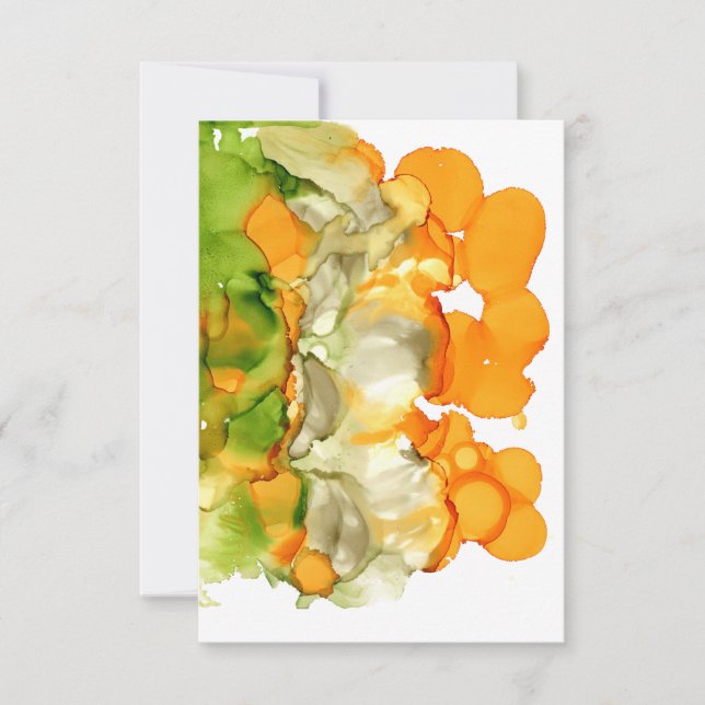 Carte De Remerciements Bubbly Orange Jello Abstraite glace verte crème (Devant)