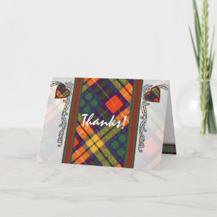 Carte De Remerciements Buchanan Famille clan Plaid Scottish kilt tartan