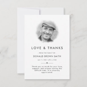 Carte De Remerciements Budget Memorial Bereavity Sympathy Funeral Photo