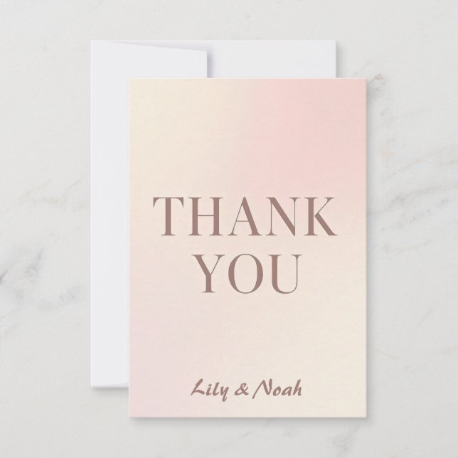 Carte De Remerciements budget pastel doux mariage remerciement  (Devant)