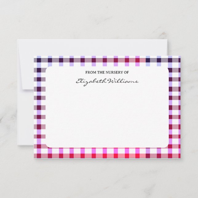 Carte De Remerciements Buffalo Plaid Bordure personnalisée papier à lettr (Devant)
