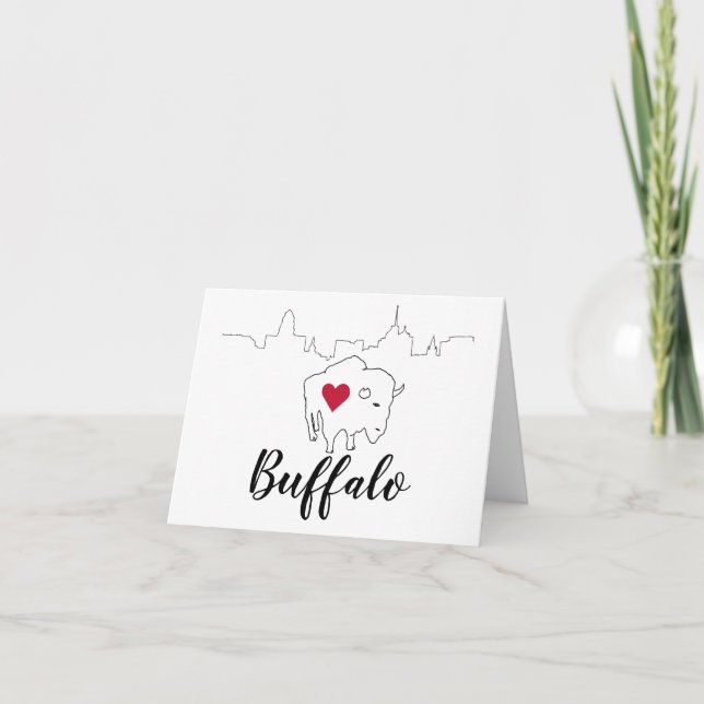 Carte De Remerciements Buffalo Skyline Illustration Art (Devant)