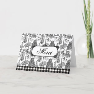 Carte De Remerciements BULLDOG FRANÇAIS Personnalisation de Black Toile F