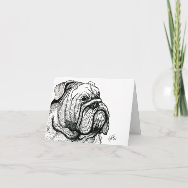 CARTE DE REMERCIEMENTS BULLDOG INGLÉS (Devant)
