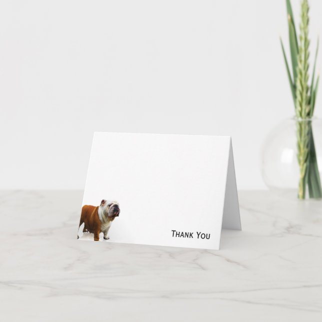 Carte De Remerciements Bulldog souriant (Devant)