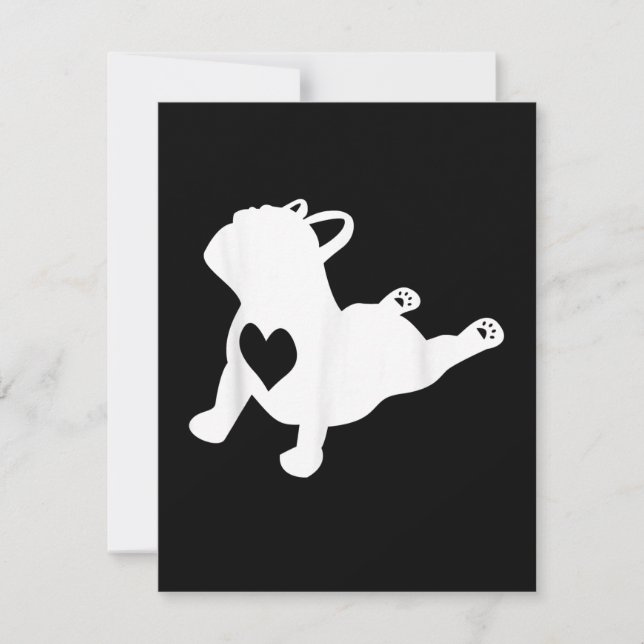 Carte De Remerciements Bulldog Yoga Pose Love Heart Workft Cadeau (Devant)