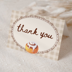 Carte De Remerciements Bun au Four Boulangerie Gingham Baby Shower