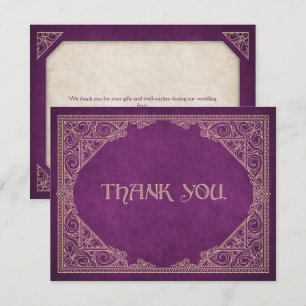 Carte De Remerciements Burgundy Geek Bibliothèque Mariage littéraire