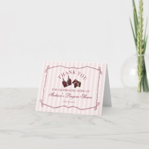 Carte De Remerciements Burgundy Lingerie Douche Enterrement de Vie de Jeu