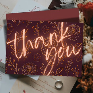 Carte De Remerciements Burgundy wedding thank you cards