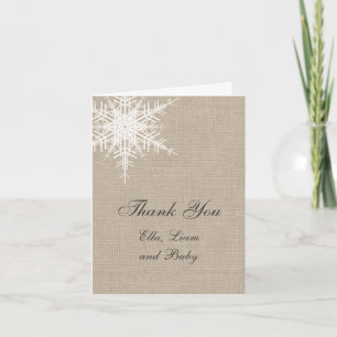 Carte de remerciements Burlap d'hiver