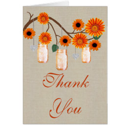 Carte de remerciements Burlap Rustique Orange Maso