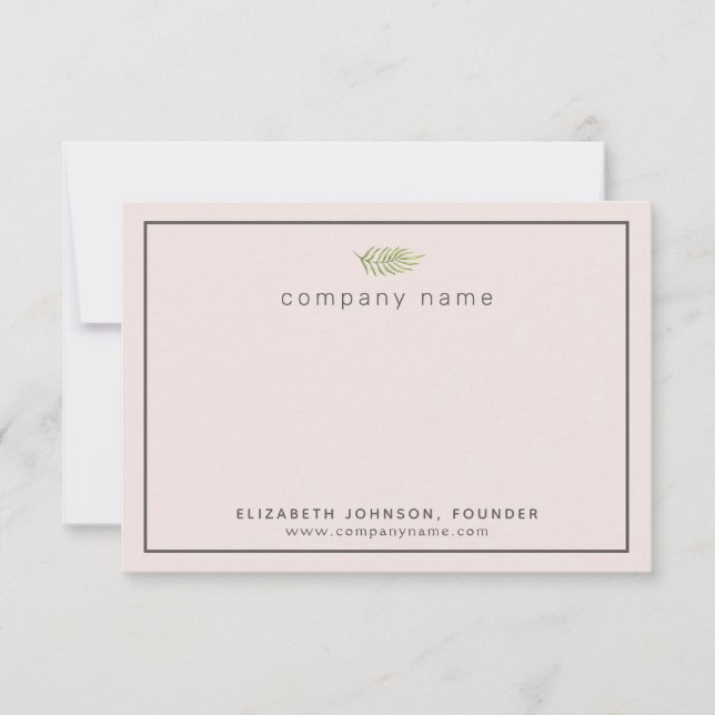 Carte De Remerciements Business Blush|Charbon (Devant)