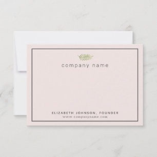 Carte De Remerciements Business Blush Charbon