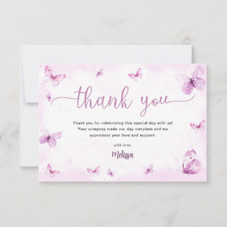 Carte De Remerciements Butterfly Baby Shower