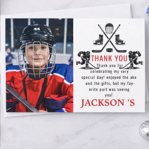 Carte De Remerciements C’est l’heure du jeu Hockey 1er anniversaire