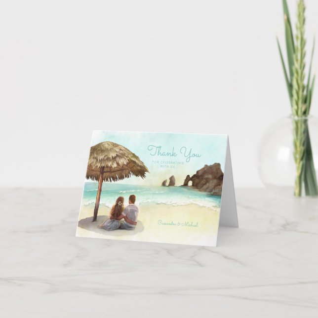 Carte De Remerciements Cabo San Lucas | El Arco | Mariage de destination (Devant)