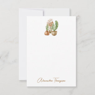 Carte De Remerciements Cactus à l'aquarelle Bohème Plante de Pampas Showe