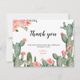 Carte de remerciements Cactus verdoyante