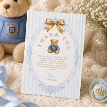 Cadeau de Baby Shower Ours en Peluche Polo Rayures
