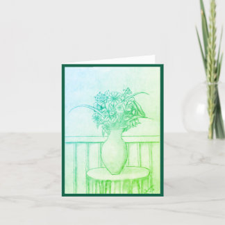 Carte De Remerciements Cadeau de fleurs - Vert