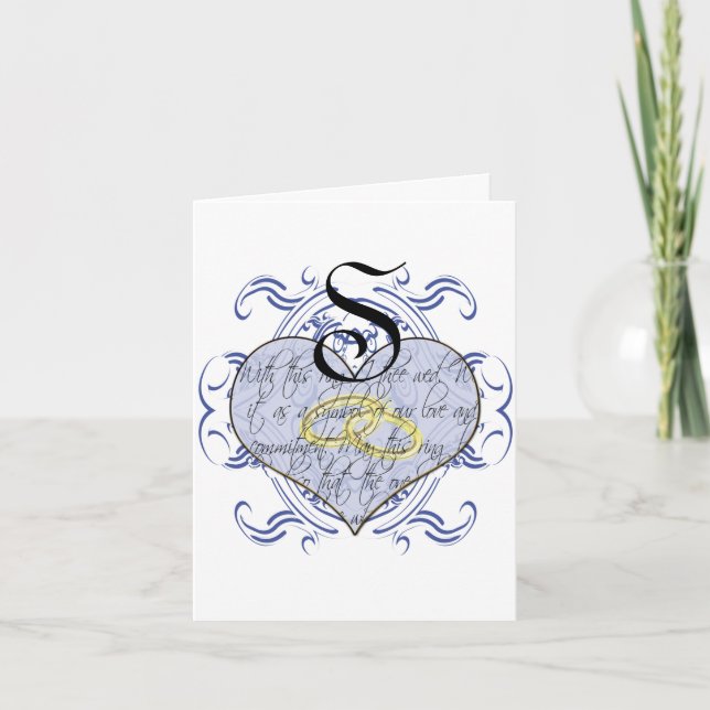 Carte De Remerciements Cadeau de remerciement de vœu de mariage à monogra (Devant)