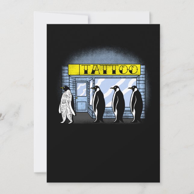 Carte De Remerciements Cadeau de tatouage Pengiun (Devant)