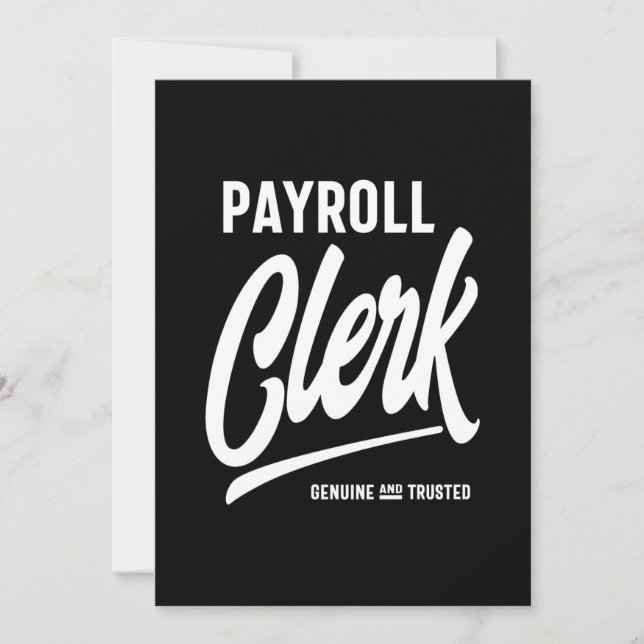 Carte De Remerciements Cadeau de titre d'emploi de commis de paie (Devant)