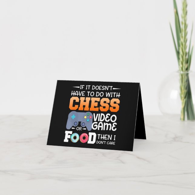 Carte De Remerciements Cadeau d'échecs | Jeu Vidéo D'Échecs Ou Conception (Devant)
