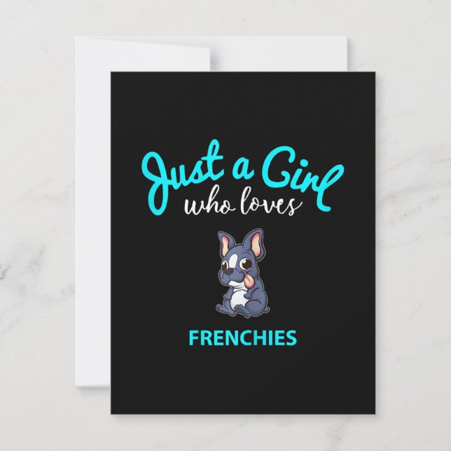 Carte De Remerciements Cadeau Filles Enfants Bouledogue Français (Devant)