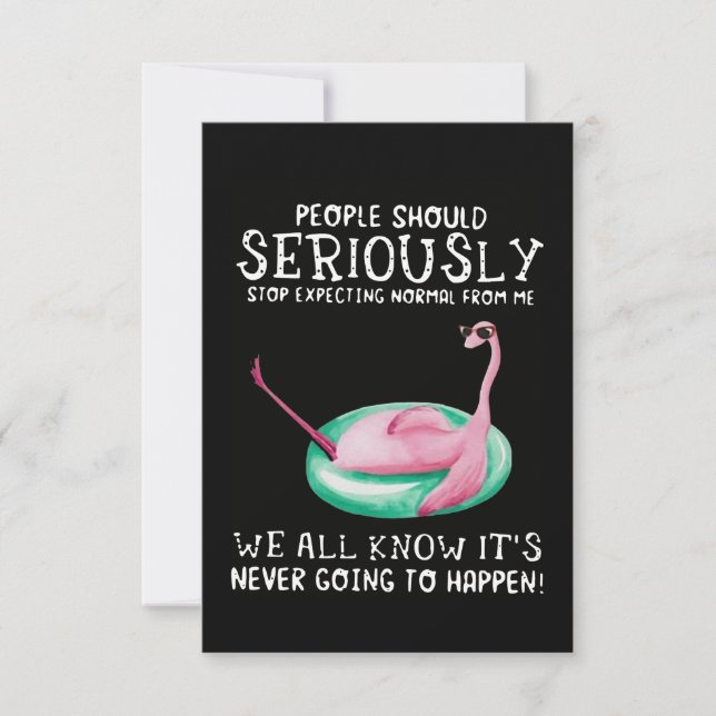 Carte De Remerciements Cadeau Flamant rose| Les gens doivent sérieusement (Devant)