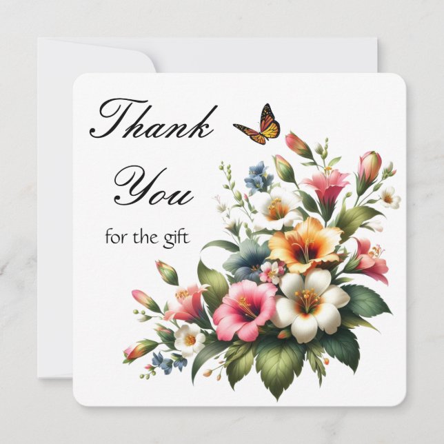 Carte De Remerciements Cadeau Hibiscus floral (Devant)