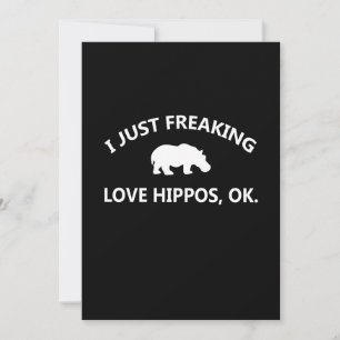Carte De Remerciements Cadeau Hippo Lover  I Just Freaking Love Hippo Ok