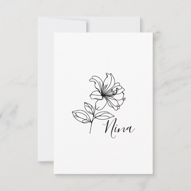 Carte De Remerciements Cadeau personnalisé Juin Honeysucké Fleur de naiss (Devant)