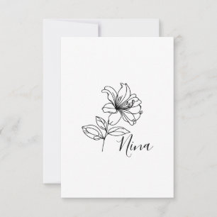 Carte De Remerciements Cadeau personnalisé Juin Honeysucké Fleur de naiss