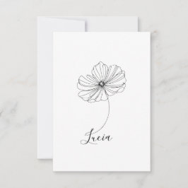Carte De Remerciements Cadeau personnalisé Octobre Cosmos Fleur de naissa